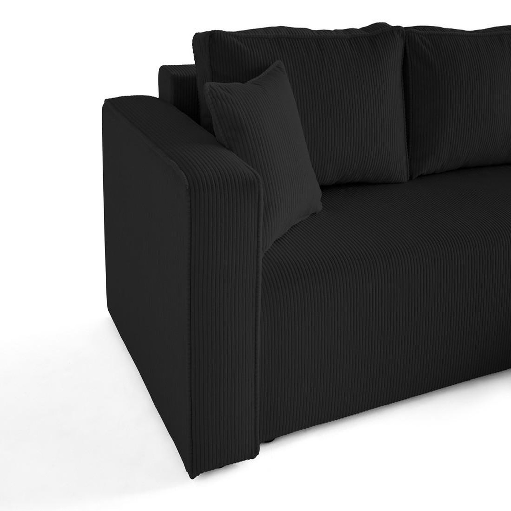 Voir la diapositive 6 : BEST MOBILIER Topaze - canapé d'angle déhoussable réversible 4 places en velours côtelé