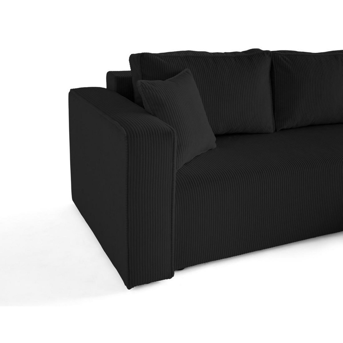 BEST MOBILIER Topaze - canapé d'angle déhoussable réversible 4 places en velours côtelé