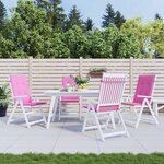 VIDAXL Coussins de chaise a dossier haut lot de 4 rose tissu