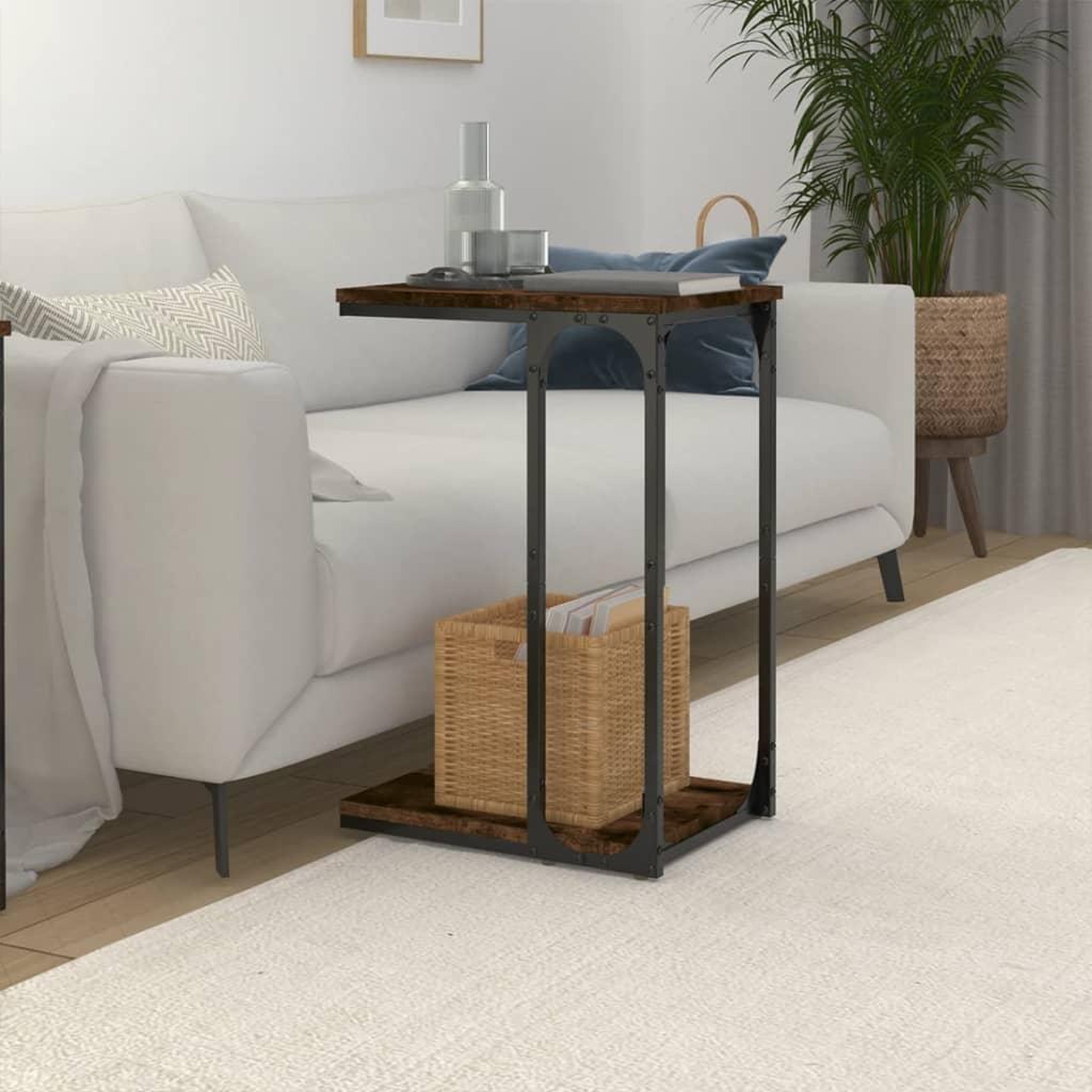 Voir la diapositive 3 : VIDAXL Table d'appoint Chene fume 40x30x60 cm Bois d'ingenierie