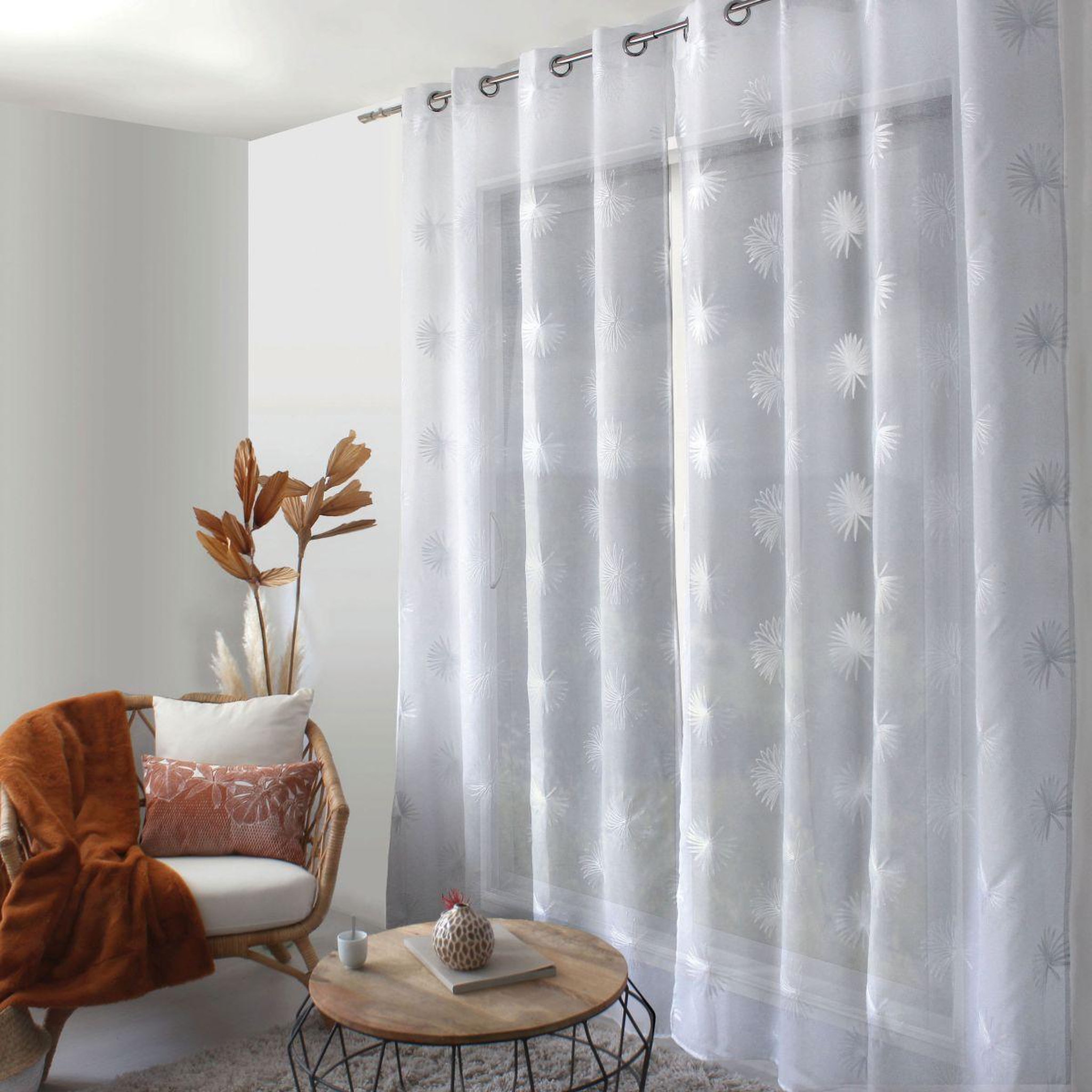 Voir la diapositive 4 : ENJOY HOME Rideau voilage à œillets  casamance  140x240cm blanc