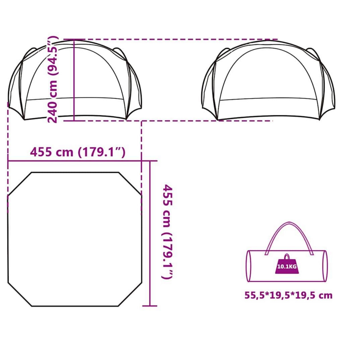 VIDAXL Tente de reception vert impermeable