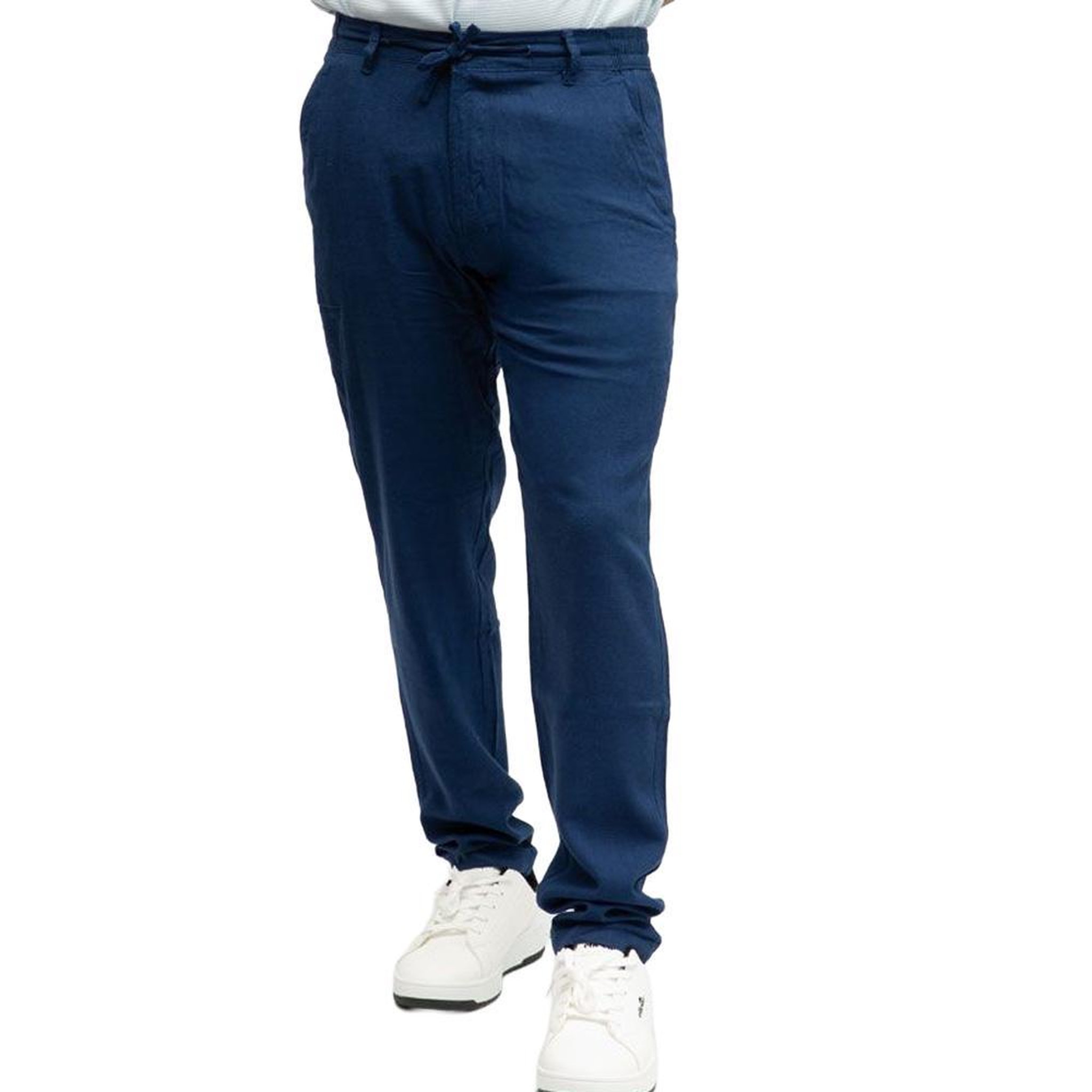 Voir la diapositive 1 : PANAME BROTHERS Pantalon en lin marine homme paname brothers julien