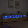 Voir la diapositive 3 : VIDAXL Buffet avec lumieres LED chene sonoma 283x37x67 cm