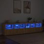 Voir la diapositive 3 : VIDAXL Buffet avec lumieres LED chene sonoma 283x37x67 cm