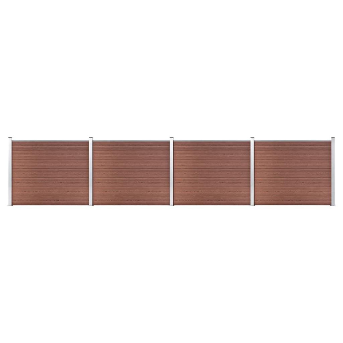 VIDAXL Ensemble de panneau de cloture WPC 699x146 cm Marron