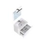 Voir la diapositive 4 : Meuble de salle de bain 1 vasque 2 tiroirs et miroir LED L60cm MILA