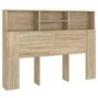 Voir la diapositive 2 : VIDAXL Armoire de tete de lit Chene sonoma 140x19x103,5 cm