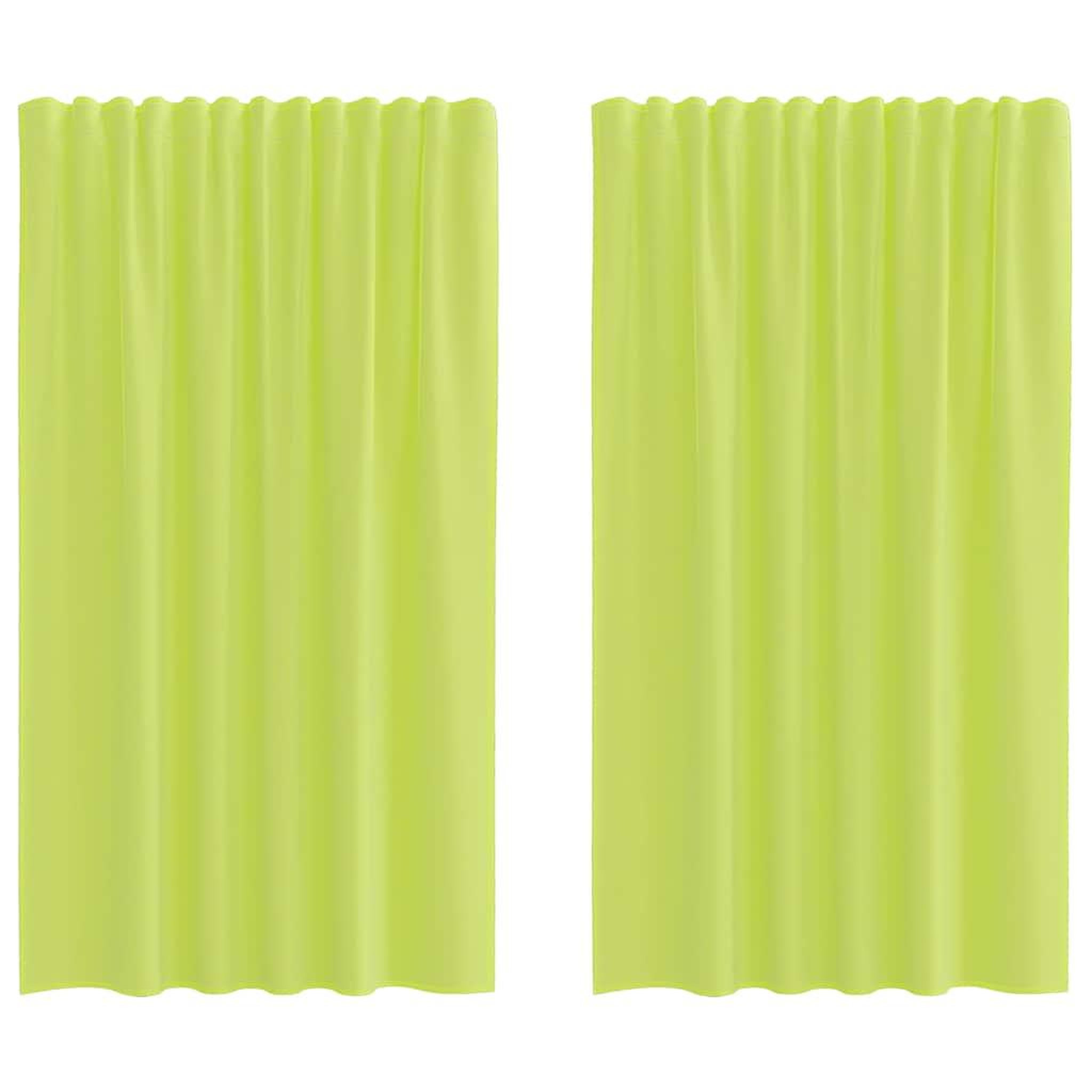 Voir la diapositive 2 : VIDAXL Rideaux en voile avec passants 2 pcs vert pomme
