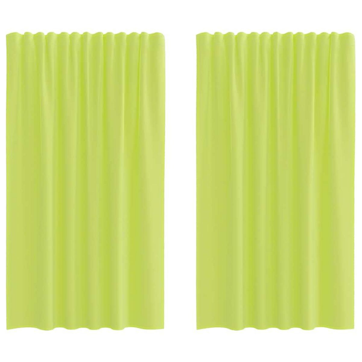 VIDAXL Rideaux en voile avec passants 2 pcs vert pomme