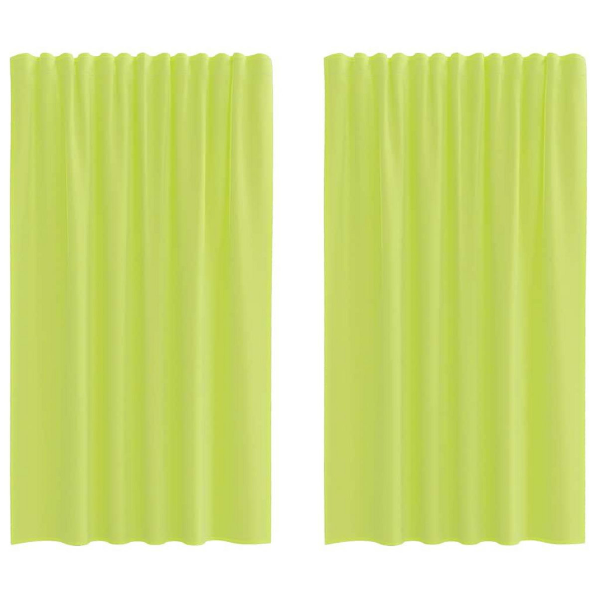 VIDAXL Rideaux en voile avec passants 2 pcs vert pomme
