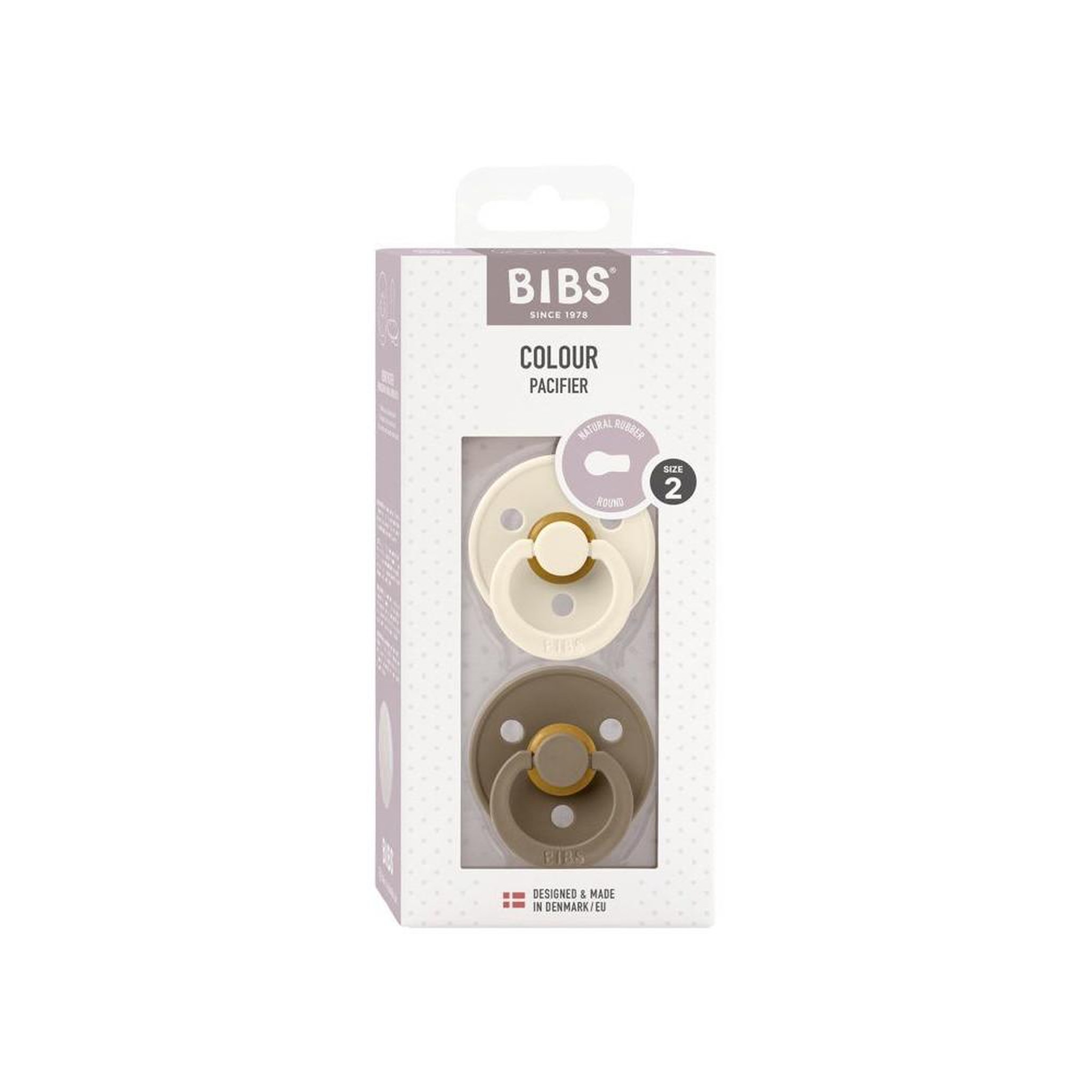 Voir la diapositive 2 : BIBOL Bibs lot de 2 sucettes bébé taille 2 embout rond en caoutchouc naturel ivory dark oak