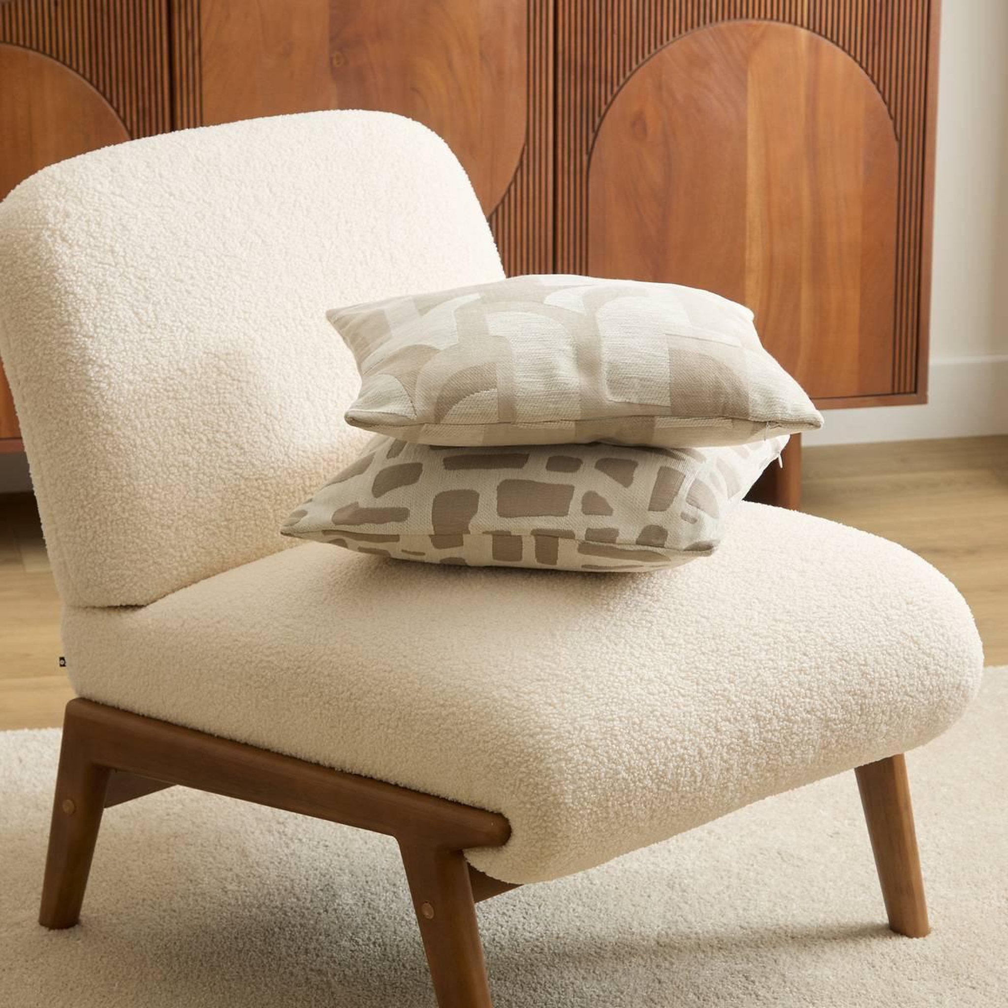 Voir la diapositive 6 : ATMOSPHERA Coussin déco jacquard  marlia  40x40cm beige
