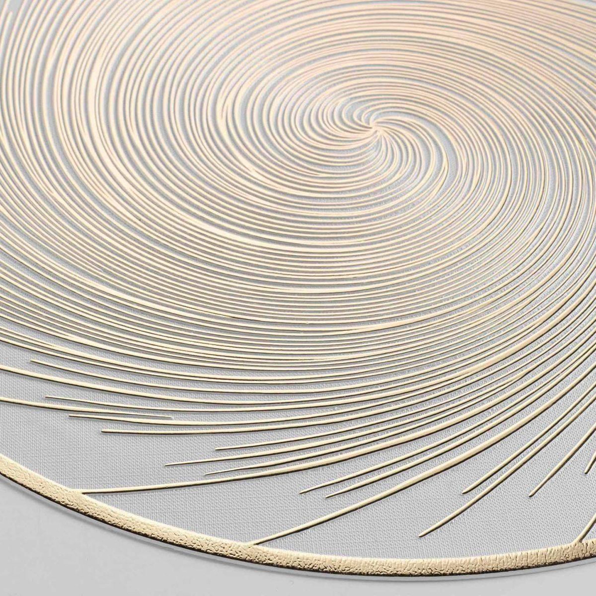 Voir la diapositive 2 : Douceur d'Intérieur Set de table métallisé  spirale  38cm blanc & or