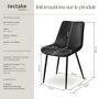 Voir la diapositive 6 : tectake Lot de chaises rembourrées aspect velours noir Lot de 2