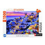 Voir la diapositive 2 : RAVENSBURGER Puzzle 1500 pièces Santorin coucher de soleil – Nathan – Collection Évasion – Puzzle adulte dès 14 ans