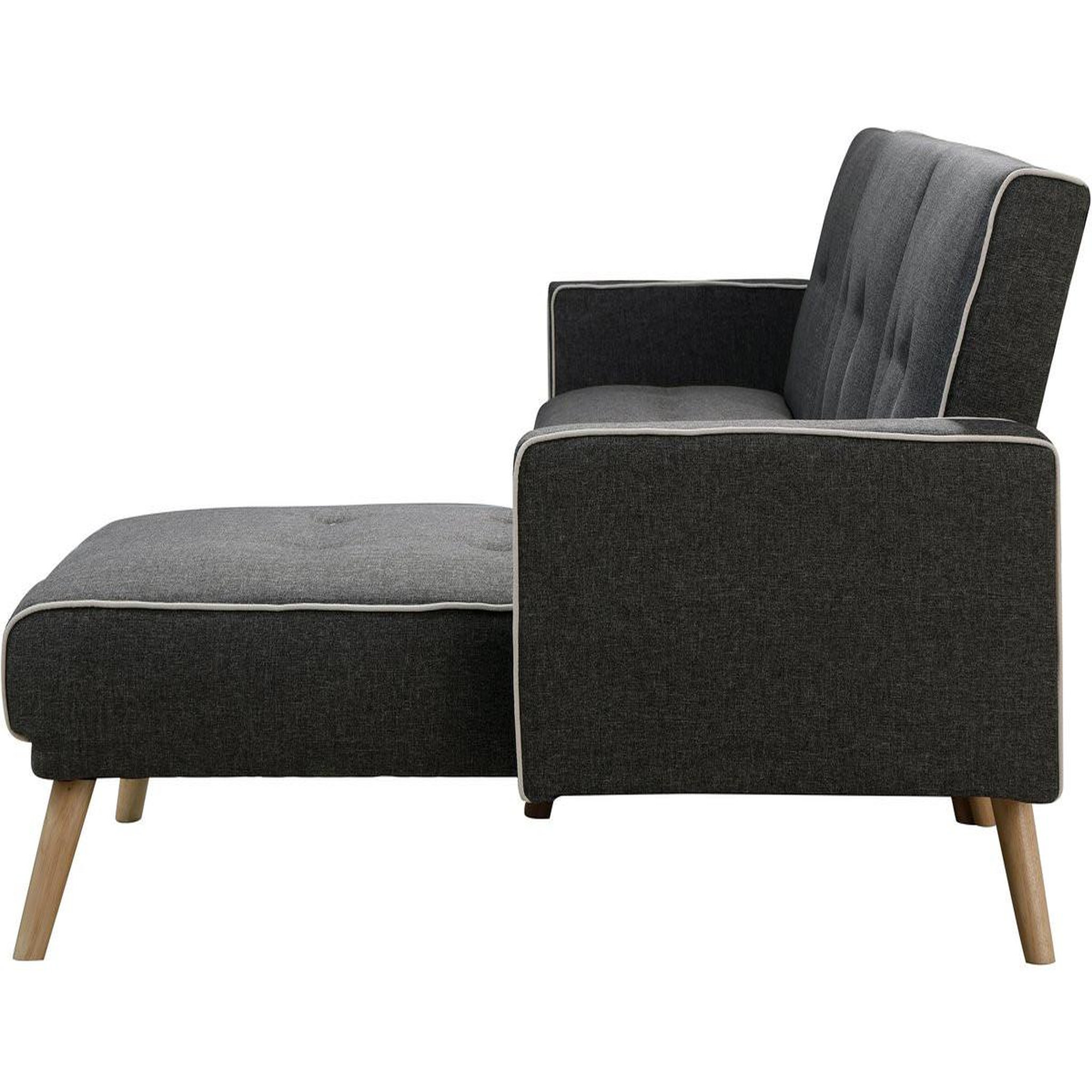 Voir la diapositive 4 : Habitat et Jardin Canapé d'angle convertible et réversible  jules  - 3 places - gris