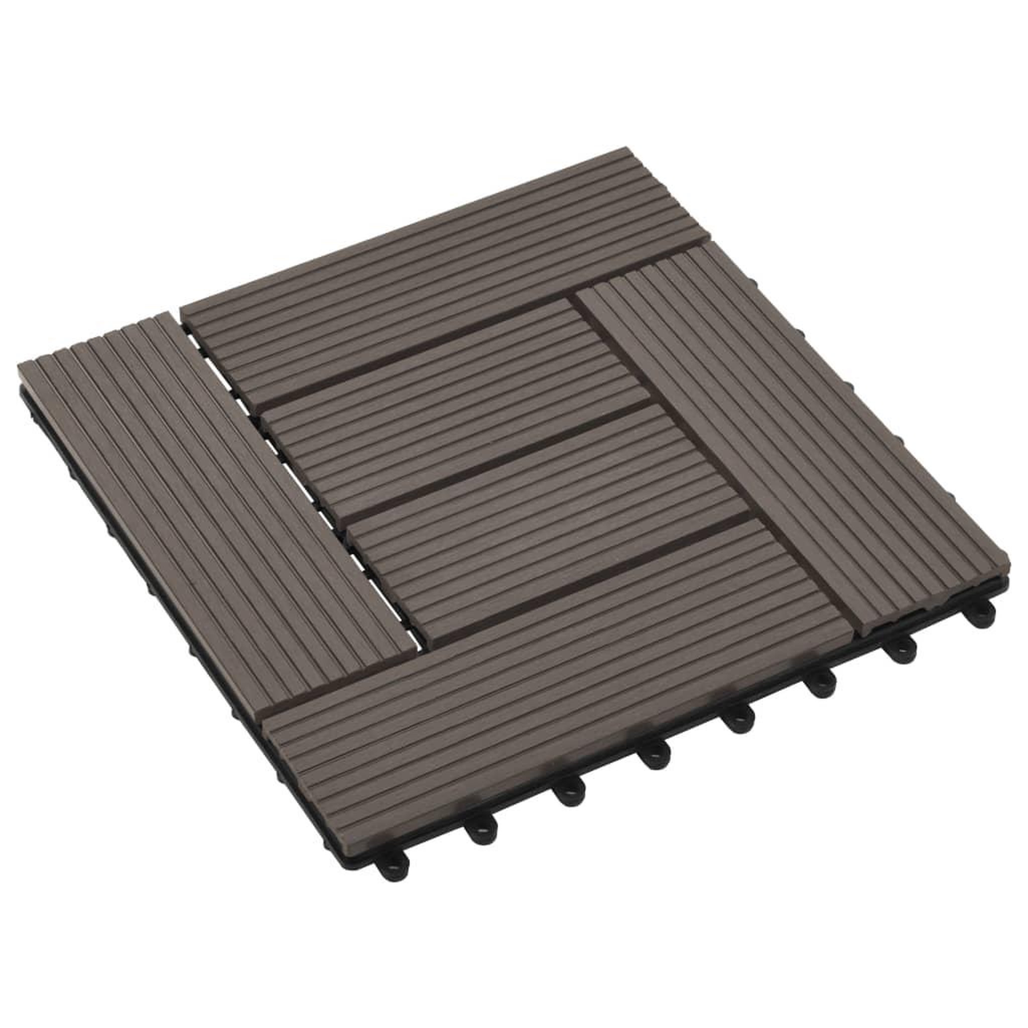 Voir la diapositive 3 : VIDAXL Carreaux de terrasse 22 pcs 30 x 30 cm 2 m^2 WPC Marron fonce