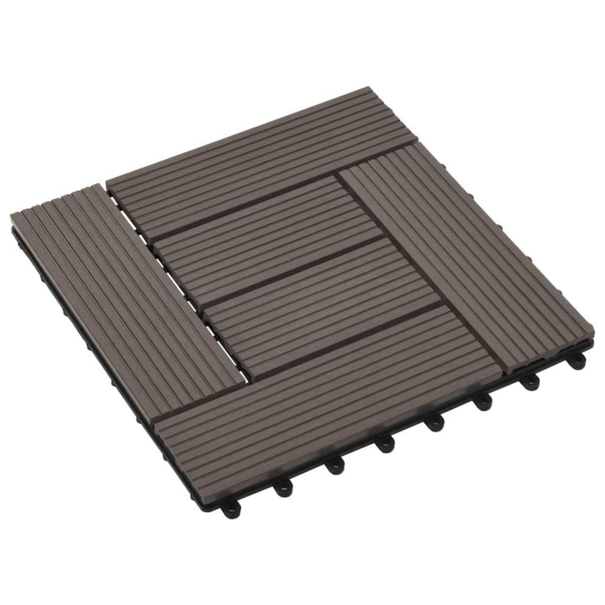VIDAXL Carreaux de terrasse 22 pcs 30 x 30 cm 2 m^2 WPC Marron fonce