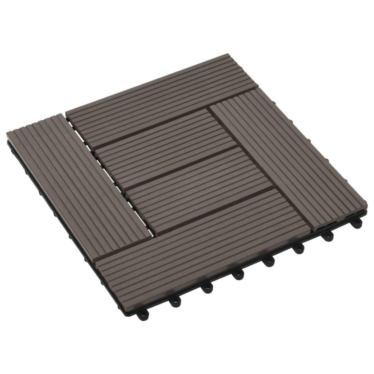 VIDAXL Carreaux de terrasse 22 pcs 30 x 30 cm 2 m^2 WPC Marron fonce