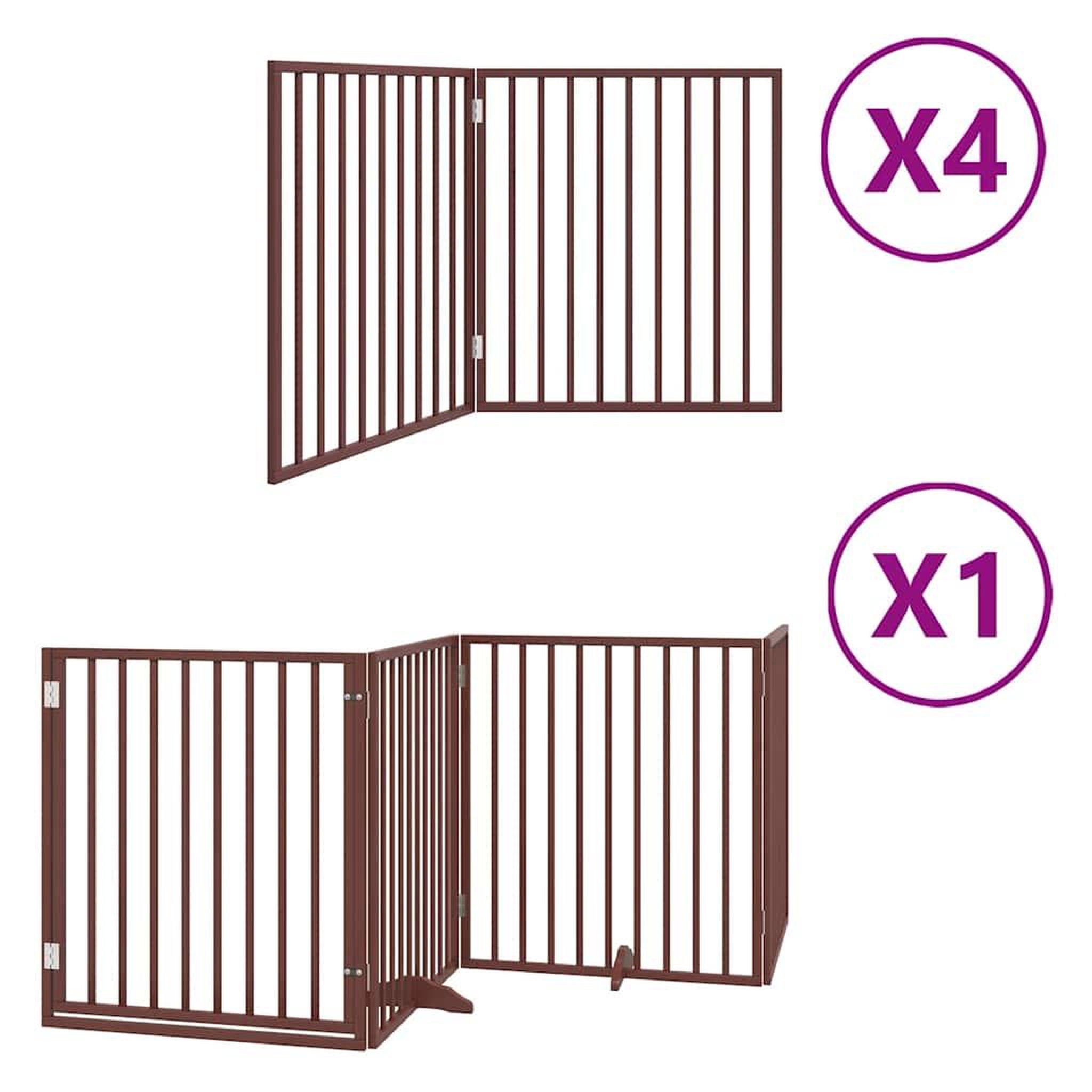 Voir la diapositive 2 : VIDAXL Barriere pour chien porte pliable 12 panneaux bois de peuplier
