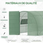 Voir la diapositive 3 : OUTSUNNY Serre de jardin tunnel 11 m² acier galvanisé renforcé diamètre 2,4 cm + PE haute densité fenêtres porte vert