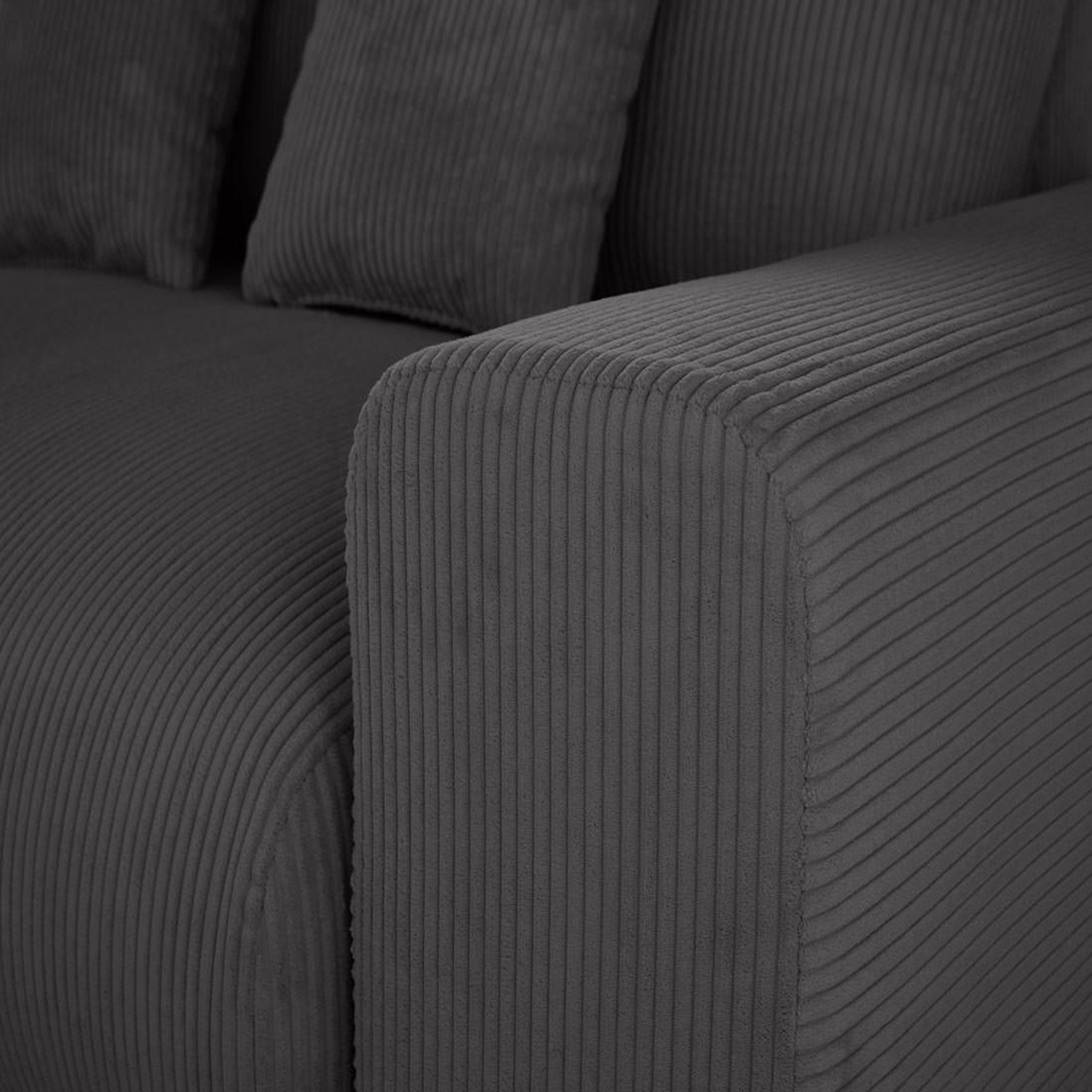 Voir la diapositive 5 : LISA DESIGN Garance - module d'assise 3 places avec accoudoir droit - en velours côtelé