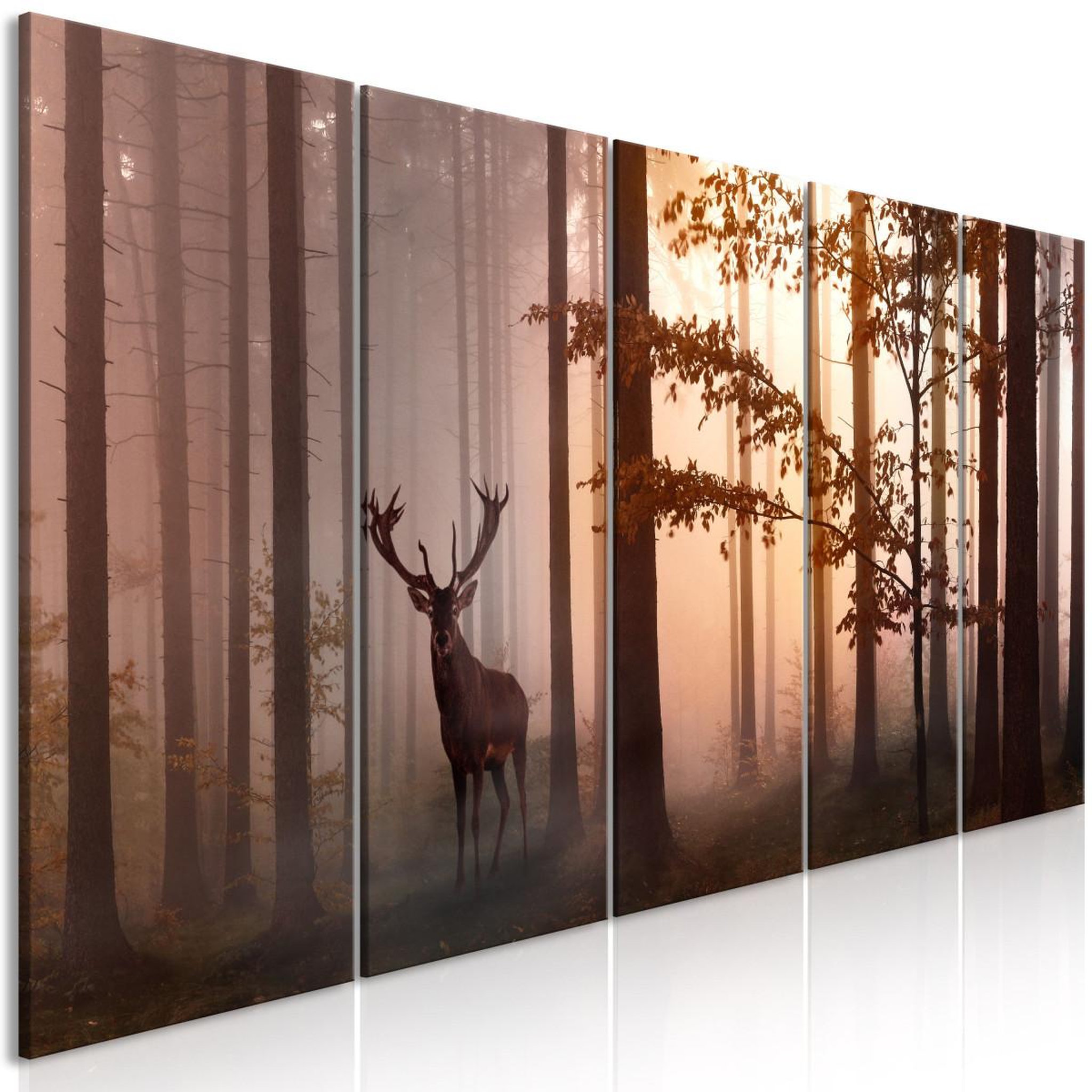 Paris Prix Tableau imprimé 5 panneaux  morning narrow brown. Coloris disponibles : Multicolore