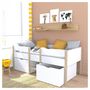 Voir la diapositive 1 : Ensemble Lit enfant mi hauteur 90X190cm avec échelle et 2 tiroirs + sommier ZEPHIR + matelas 90 x190 cm DIONE