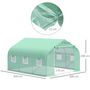 Voir la diapositive 3 : OUTSUNNY Serre tunnel de jardin 3,5 x 3 x 2 m grande taille 6 fenêtres vert