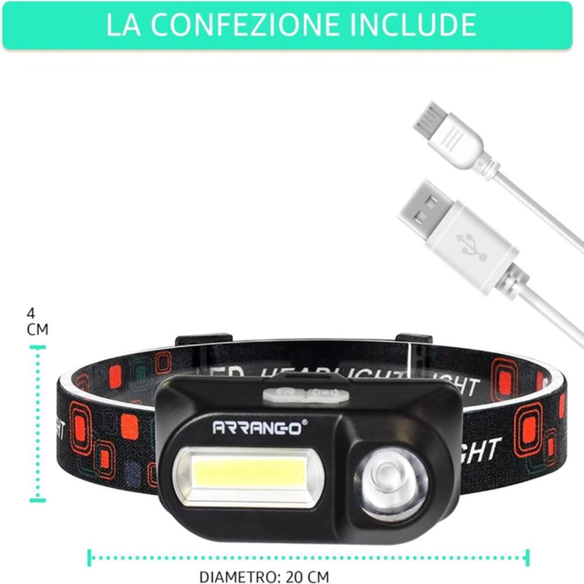 Voir la diapositive 4 : Lampe frontale LED rechargeable COB + XPE HCT STYLE, lot de 2, noire, 4 modes (faible, moyen, fort, stroboscope)