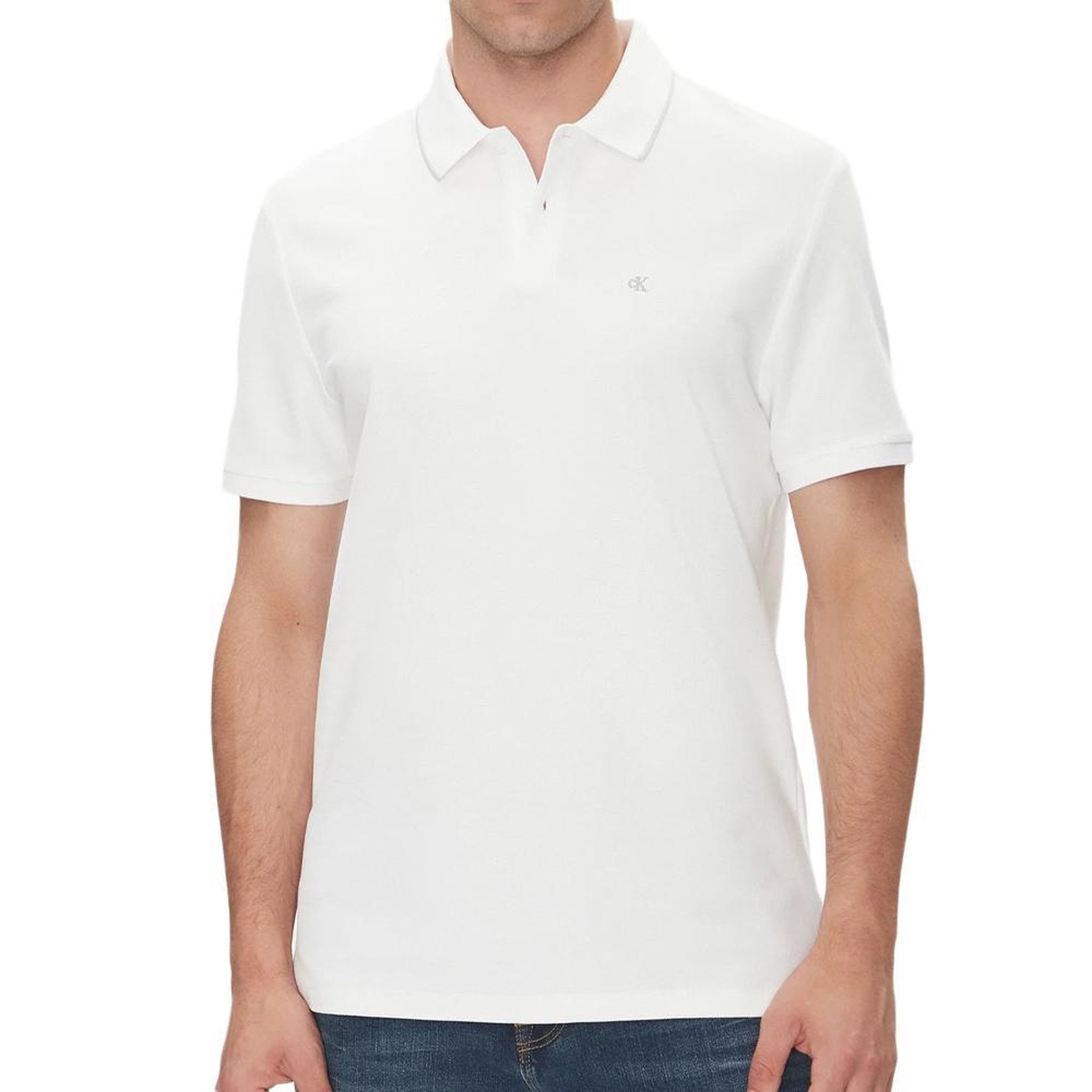 CALVIN KLEIN JEANS Polo Blanc Homme Calvin Klein Jeans Refineds. Coloris disponibles : Blanc