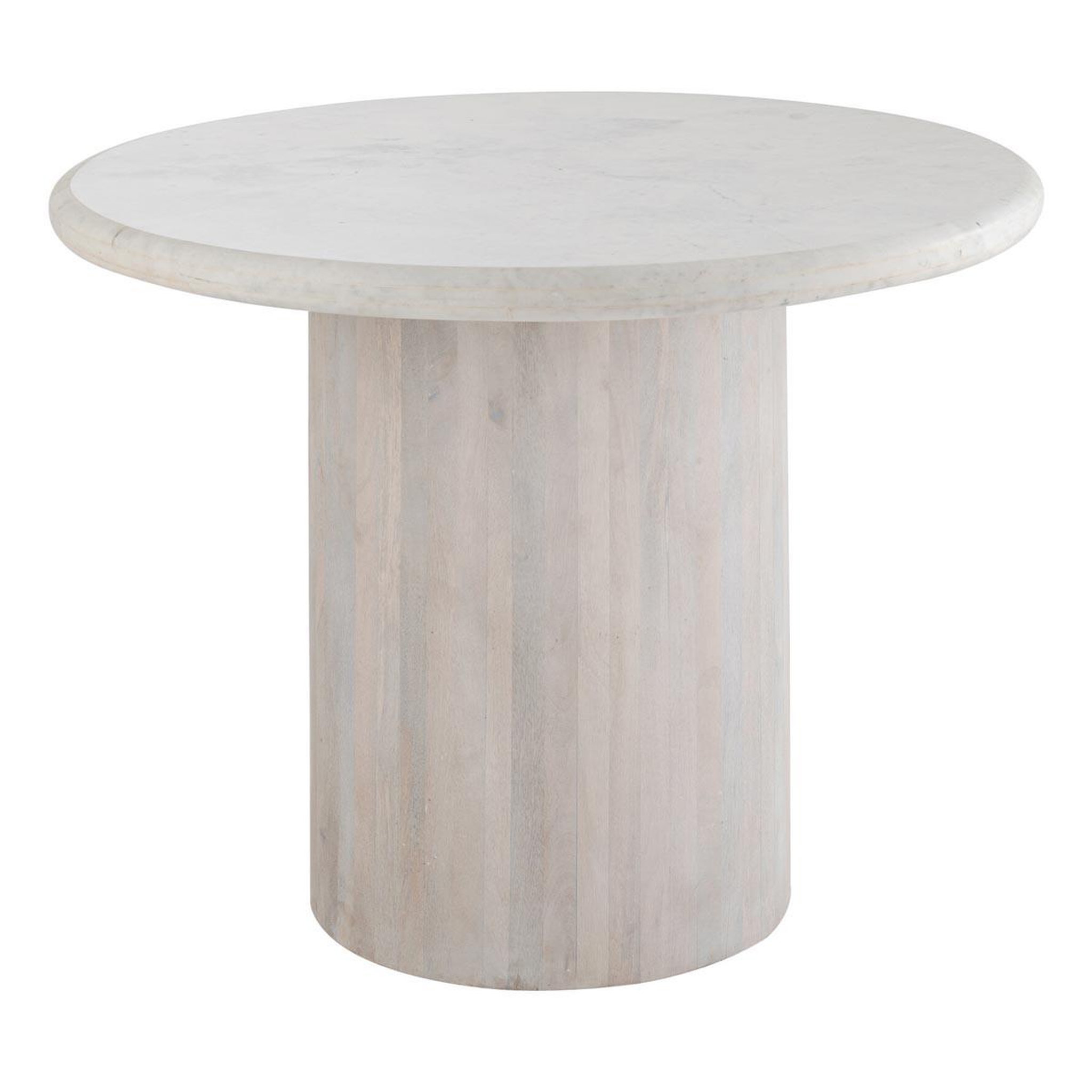J-LINE Table à manger en marbre  noor  102cm blanc cassé