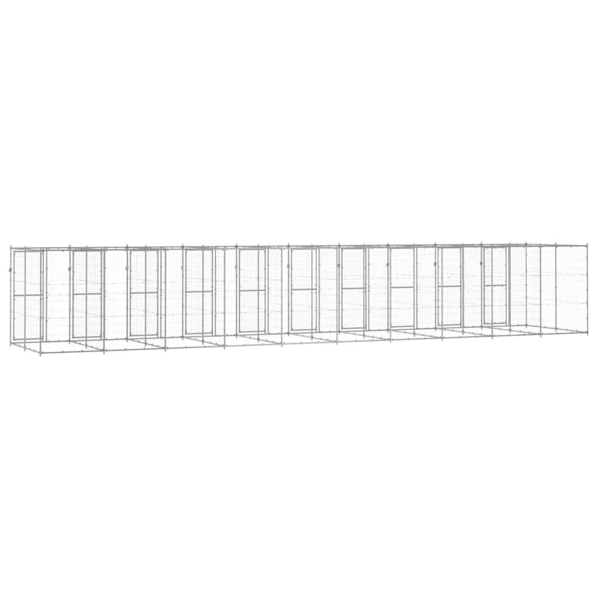 Voir la diapositive 4 : VIDAXL Chenil exterieur Acier galvanise 24,2 m²