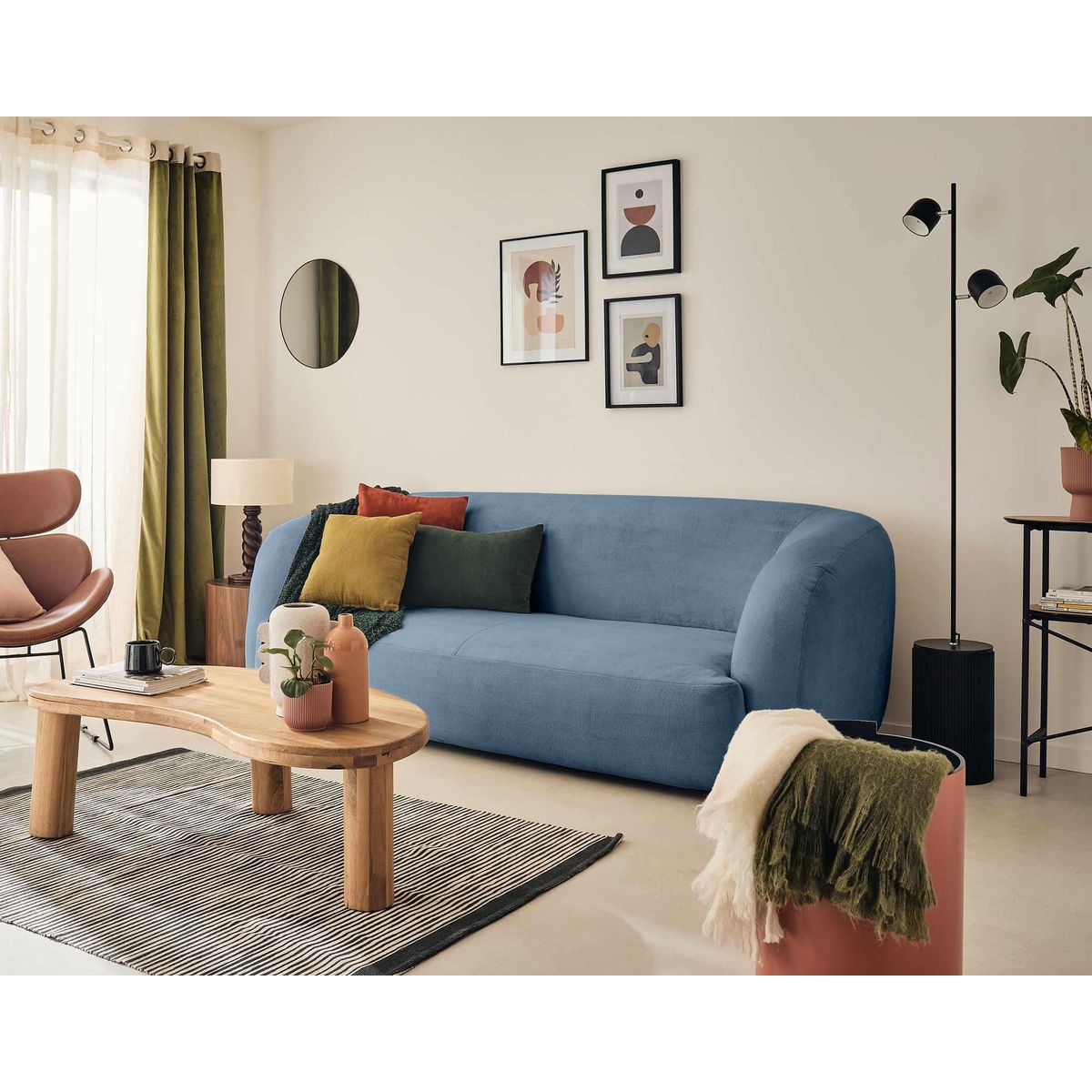 LISA DESIGN Ernee - canapé 3 places - en velours