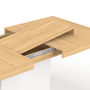 Voir la diapositive 6 : ID MARKET Table à manger extensible rectangle EDEN 6-10 personnes bois et blanc 160-200 cm