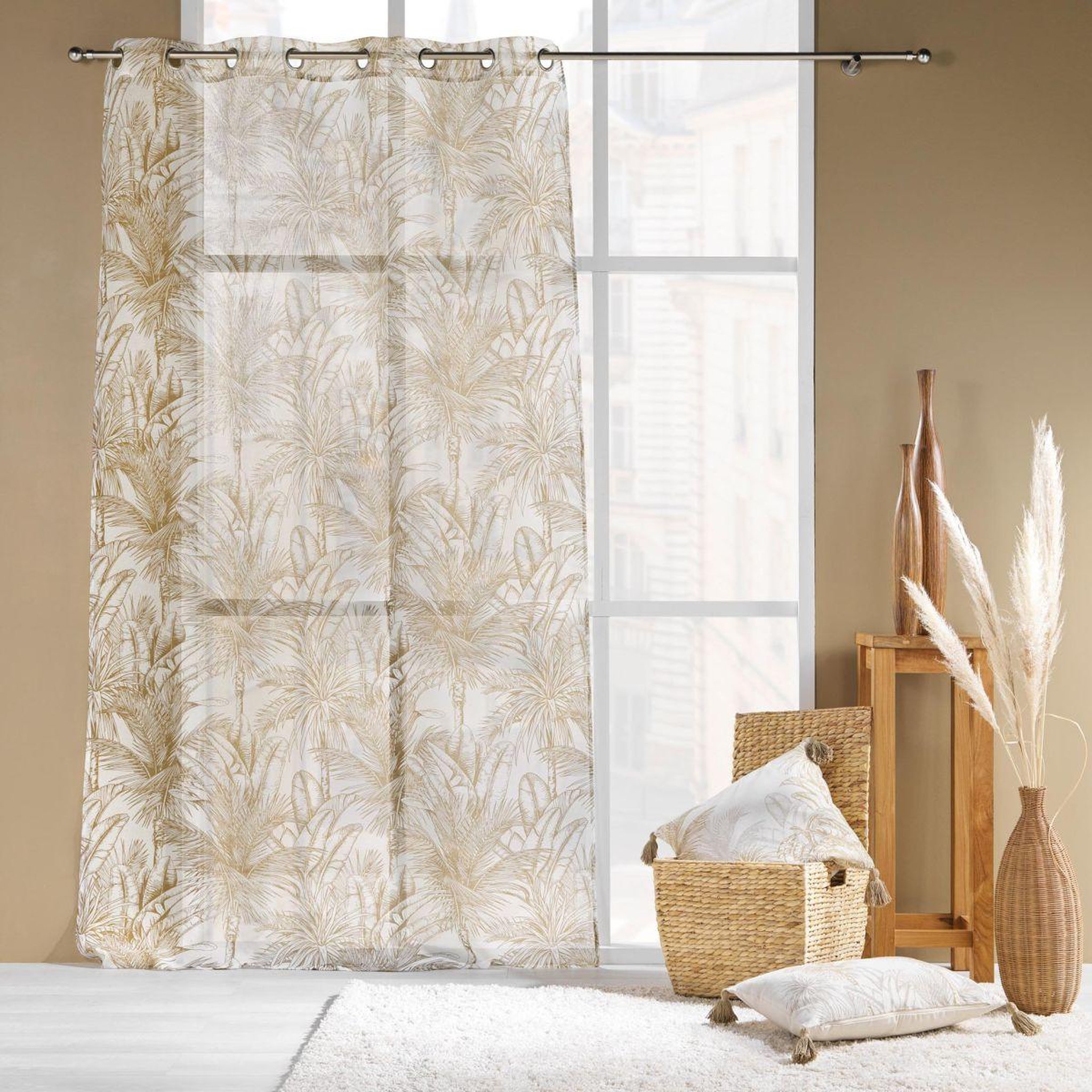Voir la diapositive 4 : Douceur d'Intérieur Coussin déco imprimé  dune  45x45cm naturel
