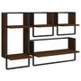 Voir la diapositive 2 : VIDAXL Ensemble d'etageres murales avec barres 4 pcs chene marron