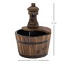 Voir la diapositive 3 : OUTSUNNY Fontaine de jardin tonneau pompe à eau submersible incluse Ø 27 x 37H cm bois de pin marron