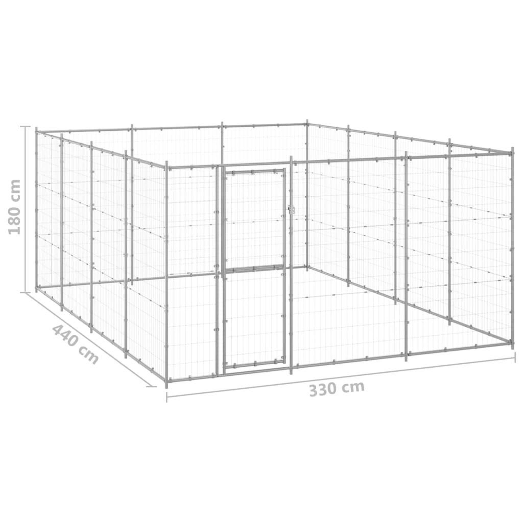 Voir la diapositive 6 : VIDAXL Chenil exterieur Acier galvanise 14,52 m²