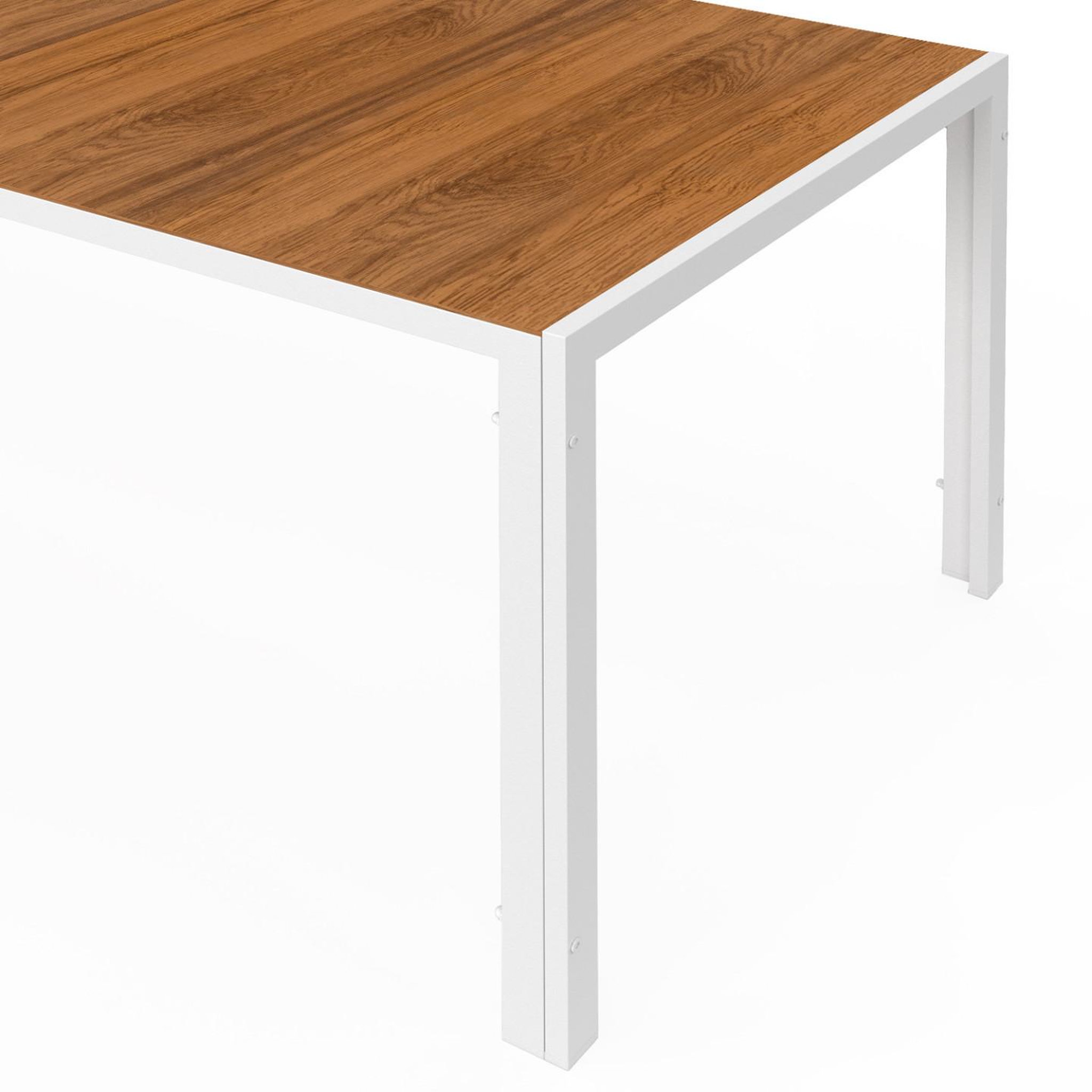 Voir la diapositive 6 : ID MARKET Salon de jardin noumea table 240 cm plateau verre trempé effet bois et 10 chaises empilables blanc et bois
