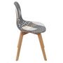 Voir la diapositive 3 : Paris Prix Lot de 4 Chaises Design  Patchwork  86cm Gris