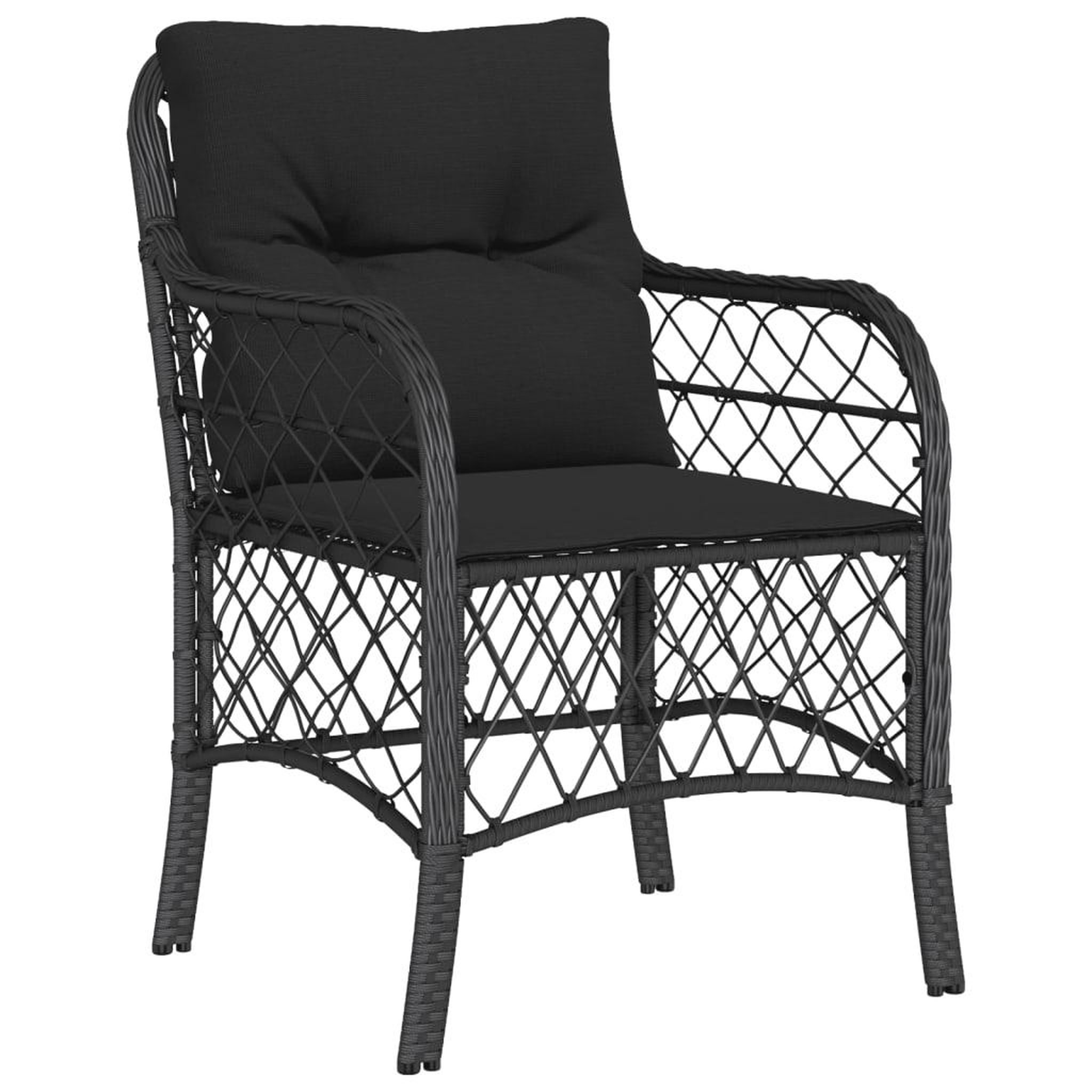Voir la diapositive 3 : VIDAXL Ensemble a manger de jardin 9pcs coussins noir resine tressee