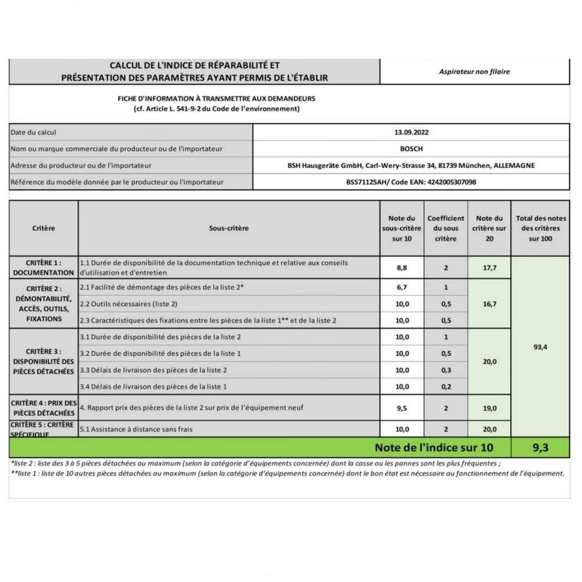 BOSCH Aspirateur balai 2en1 rechargeable 18v - BSS71125AH