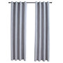 Voir la diapositive 2 : VIDAXL Rideaux occultants avec anneaux en metal 2 pcs Gris 140x225 cm