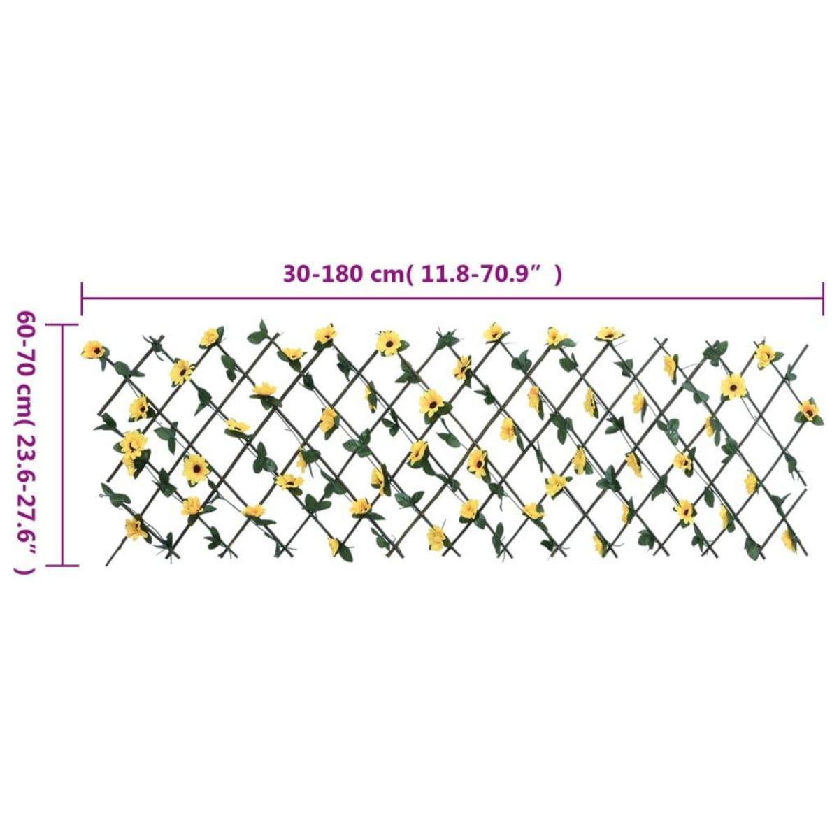 VIDAXL vidaXL Treillis de lierre artificiel extensible 5 pcs jaune 180x60 cm