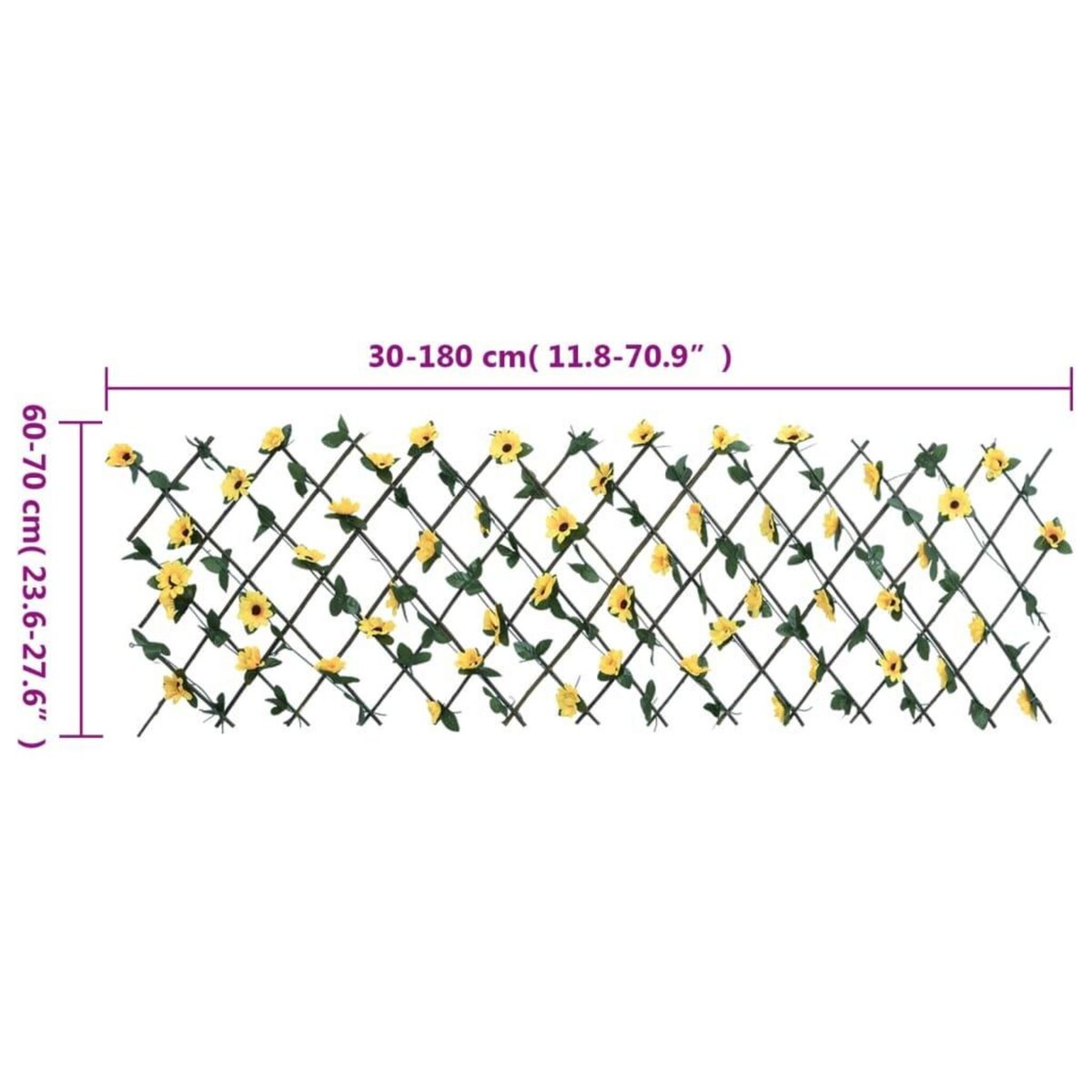 VIDAXL vidaXL Treillis de lierre artificiel extensible 5 pcs jaune 180x60 cm