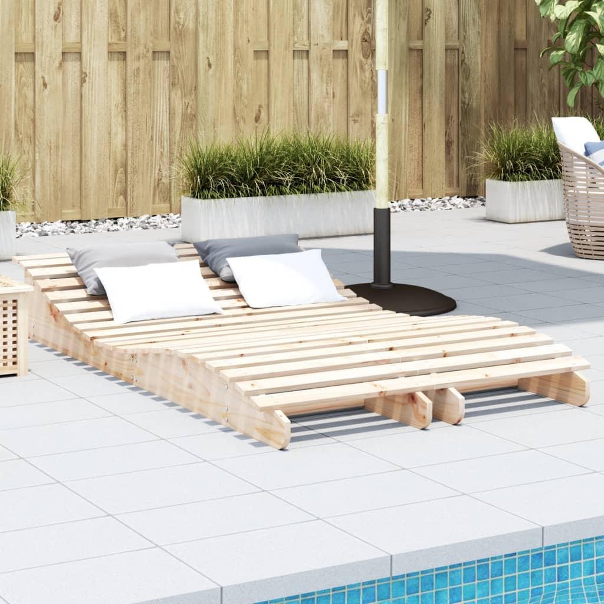 VIDAXL Chaises longues lot de 2 205x60x31,5cm bois massif de pin
