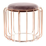 Paris Prix Pouf & Table d'Appoint  Comfortable  50cm Violet & Rose