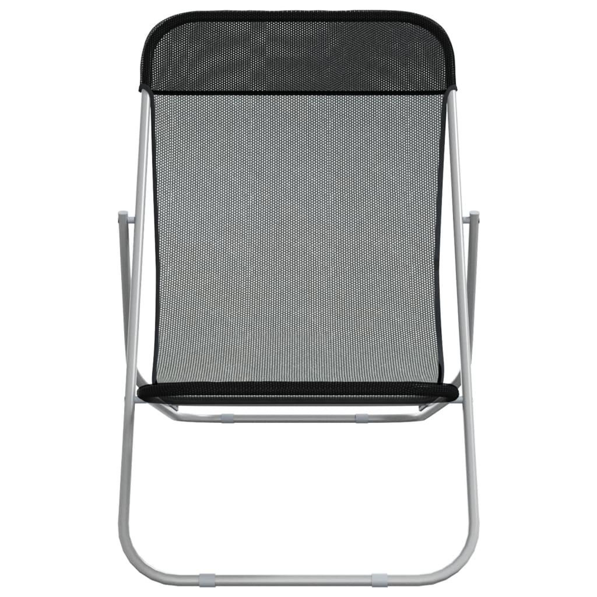 Voir la diapositive 4 : VIDAXL Chaises plage pliantes lot de 2 textilene acier enduit poudre